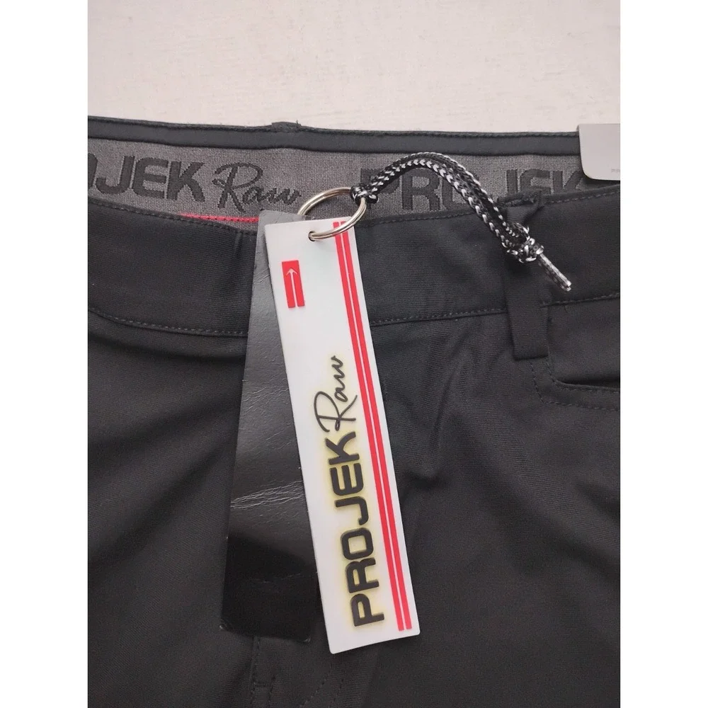 Projek Raw Pants Men's 36x32 Classic Fit Straight Leg‎ Elastic Waist Chino Black